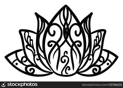 Decorative lotus, illustration, vector on white background.