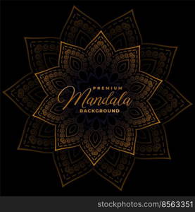 decorative mandala pattern on dark black background