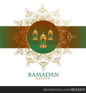 decorative mandala style ramadan kareem festival card