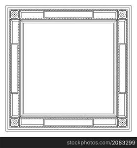 Decorative modern frame. Isolated vector illustration on white background