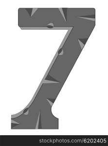 Decorative numeral seven on white background is insulated. Numeral seven