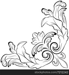 Decorative ornament swirl shapes or elegant vintage frame border design. Decorative swirls corners