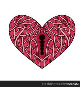 Decorative ornamental heart. Valentines day greeting card. Pink heart design. Decorative ornamental heart. Valentines day greeting card. Pink heart design.