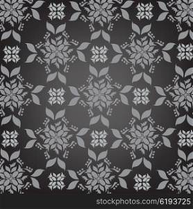 Decorative pattern on black background. Dark seamless pattern