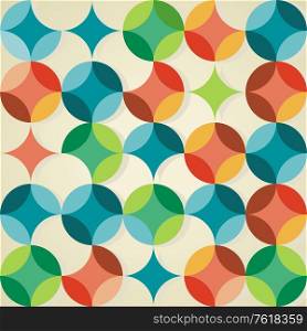 Decorative pattern with drawn circles segments, vector background.