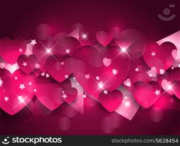 Decorative pink hearts background for Valentines day
