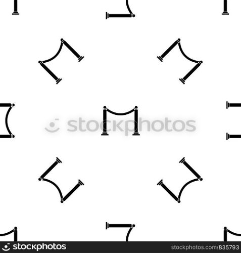 Decorative poles with tape pattern repeat seamless in black color for any design. Vector geometric illustration. Decorative poles with tape pattern seamless black