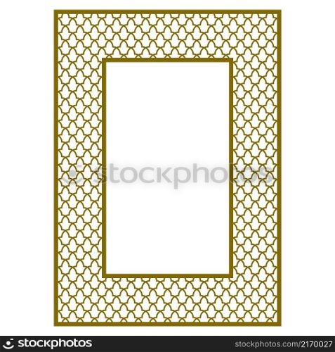 Decorative rectangular frame with an ornament. Decorative rectangular frame with an ornament in Arabic style.