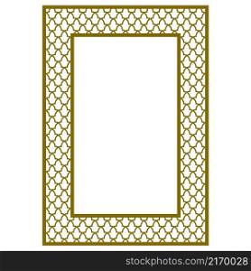 Decorative rectangular frame with an ornament. Decorative rectangular frame with an ornament in Arabic style.