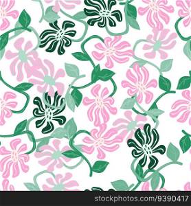 Decorative retro abstract flower seamless pattern. Vintage stylized flowers background. For fabric design, textile print, wrapping paper, cover. Vector illustration. Decorative retro abstract flower seamless pattern. Vintage stylized flowers background.