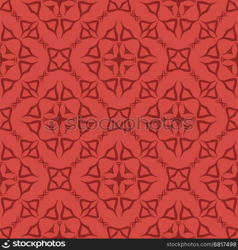 Decorative Retro Seamless Pattern. Ornamental Red Background. Red Decorative Retro Seamless Pattern