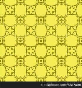 Decorative Retro Seamless Pattern. Ornamental Yellow Background. Yellow Decorative Retro Seamless Pattern