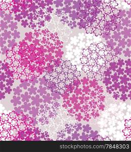 Decorative seamless colourful flower background in purple tones