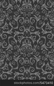 Decorative seamless floral beauty royal gray ornament
