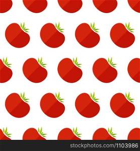 Decorative seamless organic vegetable pattern. Modern fashion texture background design with tomato vegetables in natural rose and red colors. Vector illustration for vegetarian menu template. Red tomato seamless organic vegetable pattern.
