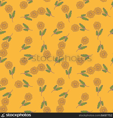 Decorative seamless pattern with doodle folk flowers ornament. Abstract doodle floral wallpaper. Great for fabric design, textile print, wrapping, cover. Vector illustration.. Decorative seamless pattern with doodle folk flowers ornament. Abstract doodle floral wallpaper.