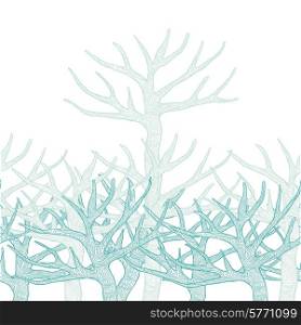 Decorative seamless pattern with trees. Vector illustration.. Decorative seamless pattern with trees. Vector illustration