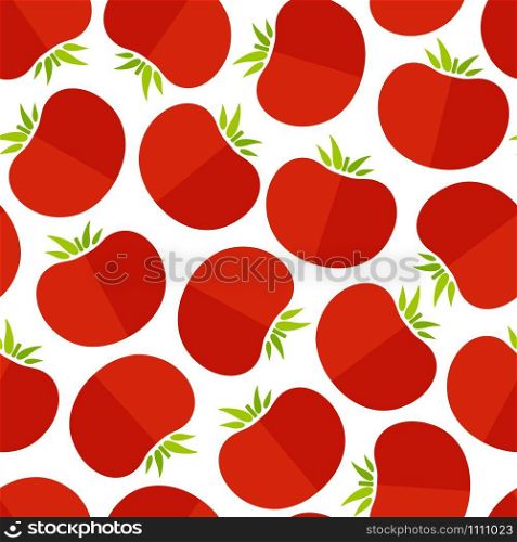Decorative seamless vegetable pattern. Modern fashion texture background design with abstract ordered tomato vegetables in natural rose and red colors. Vector illustration for backdrop print template. Red tomato decorative seamless vegetable pattern