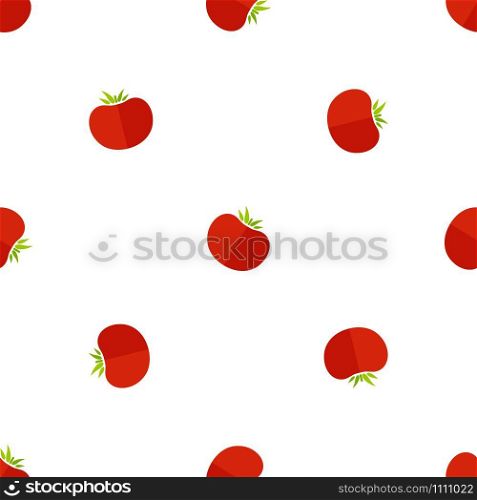 Decorative seamless vegetable pattern. Modern fashion texture background design with randomly ordered tomato vegetables in natural rose and red colors. Vector illustration for organic fabric print. Rose tomato decorative seamless vegetable pattern