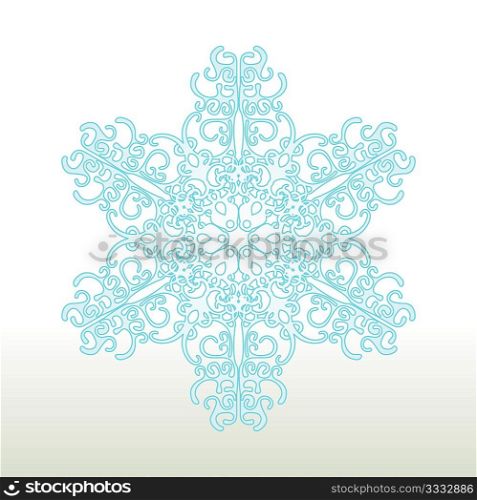 Decorative Snowflake Ornament . Vector illustration.