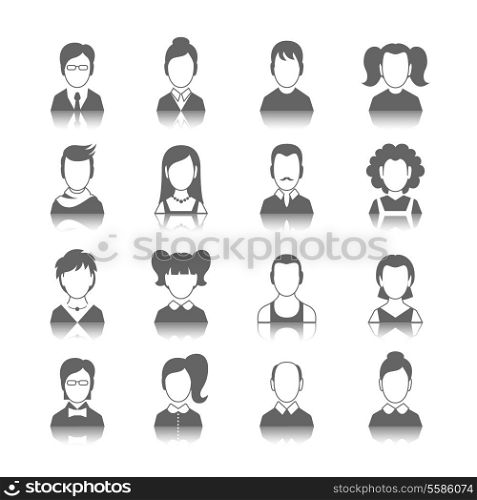 Decorative social media forums blog users profile avatar trendy hairstyle graphic design icons collection isolated vector illustration