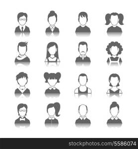 Decorative social media forums blog users profile avatar trendy hairstyle graphic design icons collection isolated vector illustration