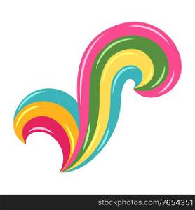 Decorative stylized multicolored curls. Happy Valentine Day symbol.. Decorative stylized multicolored curls.