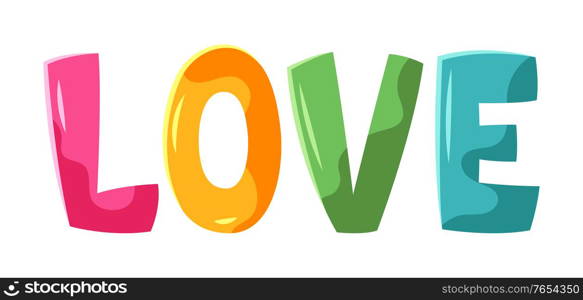 Decorative stylized word love. Happy Valentine Day symbol.. Decorative stylized word love.