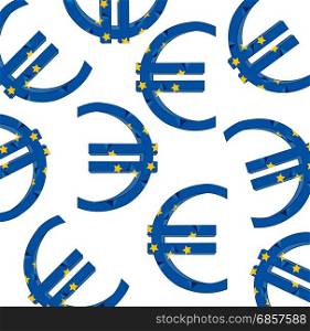 Decorative symbol euro. Symbol of the money sign of the euro colour of the flag of the europe