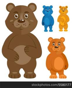 Decorative teddy bears icons set isolated vector illustration