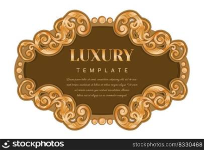 Decorative Thai traditional art frame for invitations, frames, menus, labels and websites. Elegant vector element Eastern style, place for text. Lace illustration for invitations and greeting cards