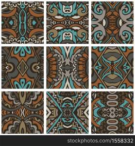 Decorative tile pattern design vector. Vintage backgrounds, classic ornament, beautiful seamless pattern, vector wallpaper, swatch fabric, artistic decoration and design. Vector abstract ethnic indian seamless pattern tribal tiles set