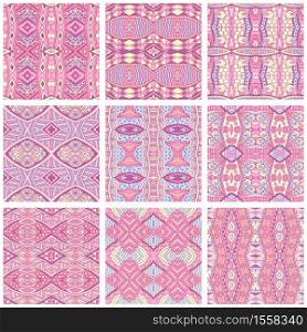 Decorative tile pattern design vector. Vintage backgrounds, classic ornament, beautiful seamless pattern, vector wallpaper, swatch fabric, artistic decoration and design. Cute pink Seamless abstract tiled pattern vector web background