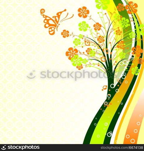 Decorative tree background, vector