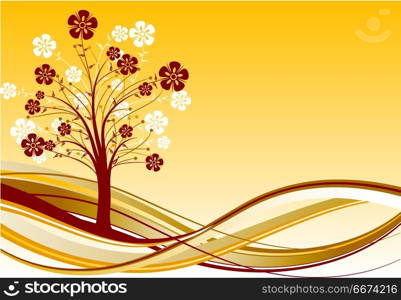 Decorative tree background, vector