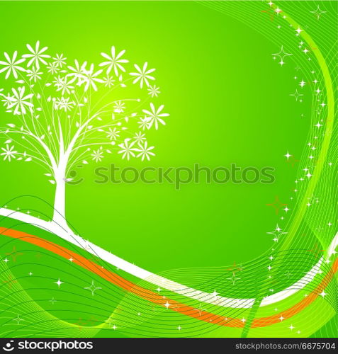 Decorative tree background, vector