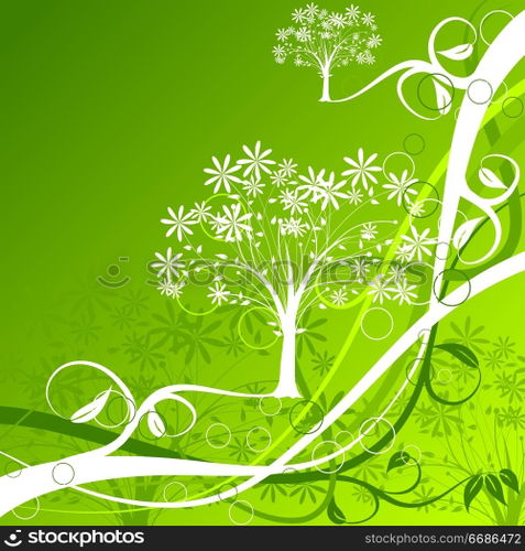 Decorative tree background, vector