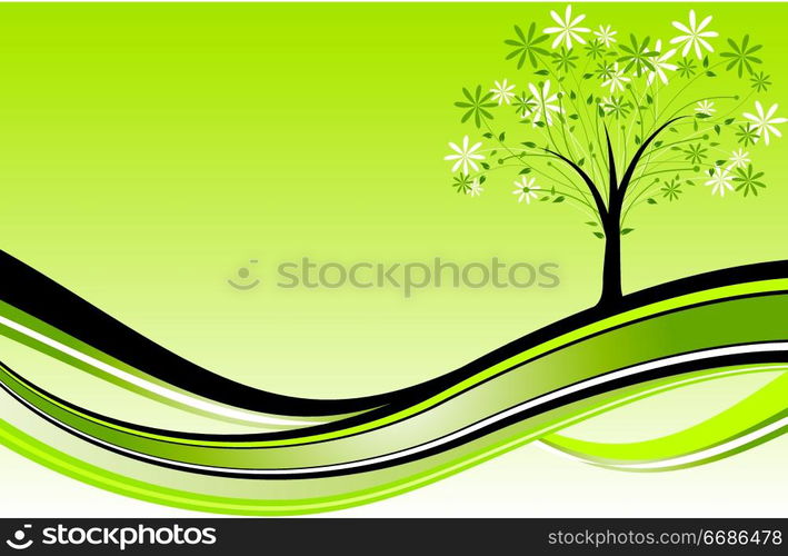 Decorative tree background, vector