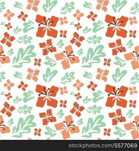 Decorative tropical summer flowers seamless pattern background vector illustration