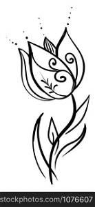 Decorative tulip, illustration, vector on white background.