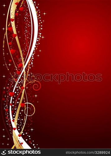 Decorative Valentines background with hearts and stars