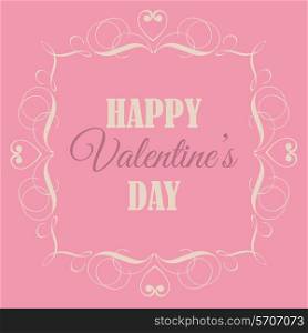 Decorative Valentines Day background with ornate frame