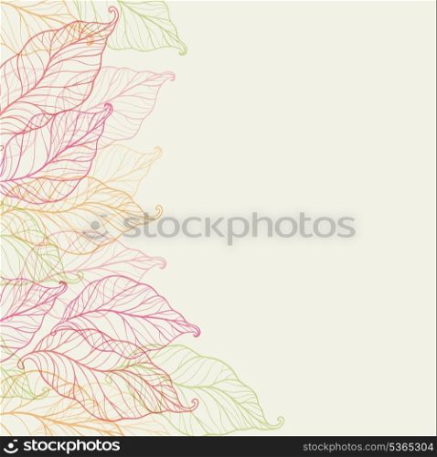Decorative vector background with autumn leaves