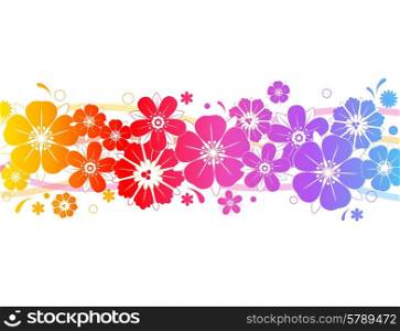 Decorative vector background with bright flowers