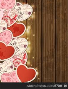 Decorative vector background with hearts for Valentine&rsquo;s day