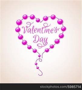 Decorative vector background with pink heart for Valentine&rsquo;s day
