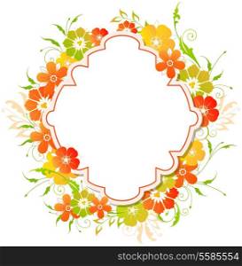 Decorative vector background with red and yellow flowers
