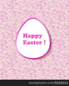 Decorative vector Easter banner on a pink wavy background