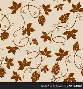 Decorative vector seamless pattern with grapes