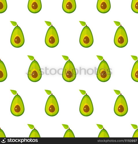 Decorative vegetable seamless pattern. Trendy food design background in modern green colors with avocado or alligator pear vegetables. Vector illustration for vegetarian menu or organic fabric print. Green avocado geometric vegetable seamless pattern